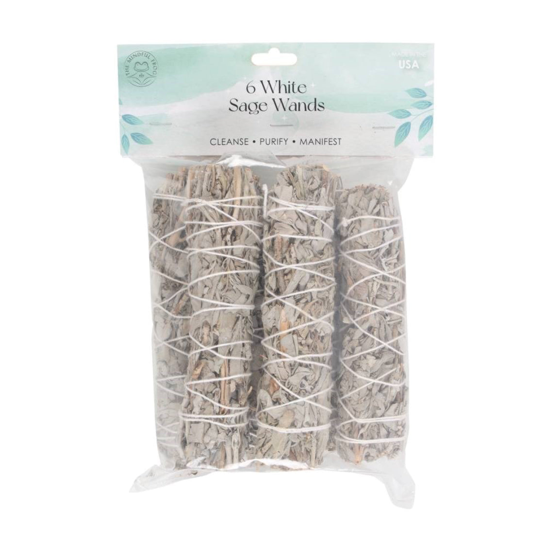 PACK OF 6 15CM MEDIUM WHITE SAGE SMUDGE STICK WANDS