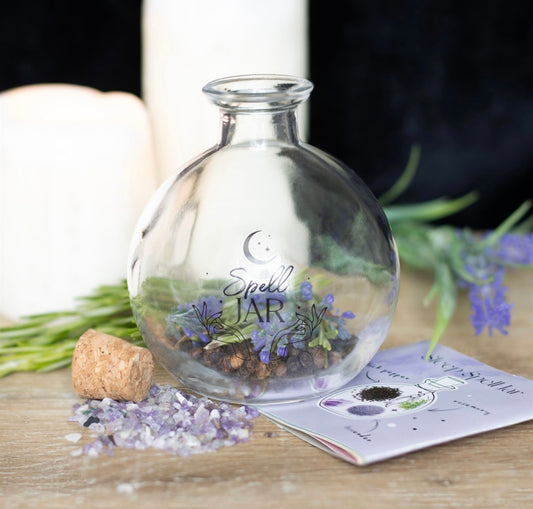 10CM GLASS SPELL JAR WITH RECIPE BOOKLET