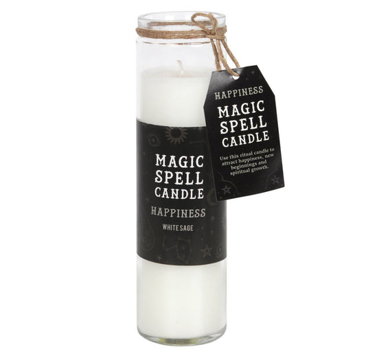 WHITE SAGE 'HAPPINESS' SPELL TUBE CANDLE